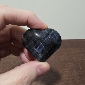 Blue Tigers Eye Crystal Heart #B